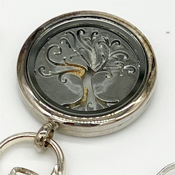 Silver Tone Tree of Life Rhinestone Pendant Charm Necklace 5 Charm - Picture 4 of 4